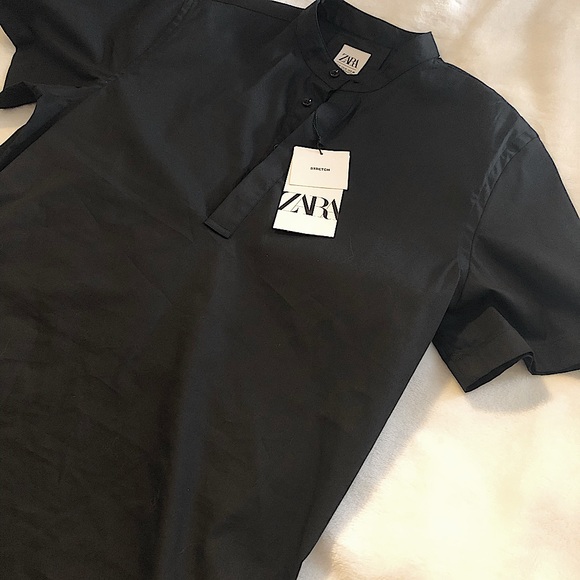 Zara Mandarin Pique T-Shirt (NWT) - Picture 1 of 6